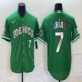 2023 World Cup Mexico #7 Julio Urias green majestic baseball jerseys 46