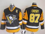 Pittsburgh Penguins 87 Sidney Crosby Black reebok NHL Jerseys C patch