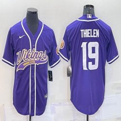 Nike Minnesota Vikings #19 Adam Thielen purple baseball jerseys Joint name-BD