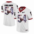 Georgia Bulldogs #54 Brandon Kublanow white fashion college football jersey