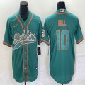 Nike Miami Dolphins #10 Tyreek Hill Green baseball Jersey Joint name-BD