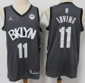 Jordan logo Brooklyn Nets #11 Kyrie Irving gray NBA Jerseys -S8