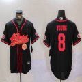 Nike San Francisco 49ers #8 Steve Young black Mexico baseball jerseys Joint name-BD 01