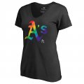 Women's Oakland Athletics Fanatics Branded Pride Black T-Shirt