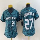 Women American League Toronto Blue Jays #27 Guerredo Jr. Nike Teal 2023 MLB All-Star Game Jersey