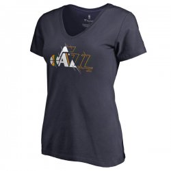 Women\'s Utah Jazz Fanatics Branded Navy X-Ray Slim Fit V-Neck T-Shirt