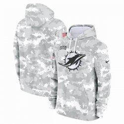 Miami Dolphins Nike Arctic Camo 2024 Salute to Service Club Fleece Pullover Hoodie