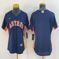 Women Nike Houston Astros blank blue baseball jerseys -BD