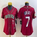 Youth 2023 World Cup Mexico #7 Julio Urias red majestic baseball jerseys 23