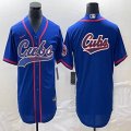 Nike Chicago Cubs blank blue majestic MLB baseball jerseys Joint name-BD 02