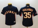 Youth Houston Astros #35 Justin Verlander dark blue World Series Champions jerseys