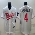 Nike Minnesota Twins #4 Carlos Correa white majestic baseball jersey