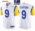 Women Nike Rams Matthew Stafford #9 white Color Rush Limited Jersey