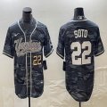 New York Yankees Juan Soto Nike gray camo majestic baseball Jersey Joint name -BD 01