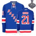 2014 stanley cup Rangers #21 Christopher Higgins Blue Jersey