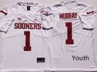 Youth Oklahoma Sooners #1 Kyler Murray white New College Football Jerseys