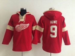 Detroit Red Wings Gordie Howe 9# red Ice hockey Hooded Sweatshirt