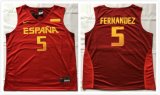 2016 Rio Olympics Spain ESPANA national team #5 Fernandez red NBA basketball jersey