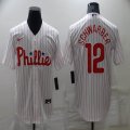 Nike Philadelphia Phillies #12 Schwarber white majestic baseball jersey-BD