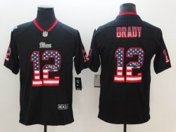 Nike Patriots #12 Tom Brady black Color Rush Limited USA flag Jerseys