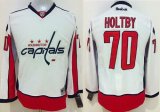 Youth Washington Capitals 70 Braden Holtby white hockey jersey