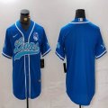 Detroit Lions blank blue baseball jerseys Joint name-BD 02