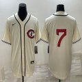 Nike Cincinnati Reds #7 beige throwback mlb jerseys-BD