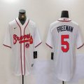 Nike Atlanta Braves #5 Freddie Freeman white majestic baseball jersey 01