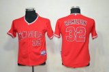 Anaheim Angels #32 Josh Hamilton Red MLB Kid Jerseys