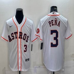 Nike Houston #3 Jeremy Pena white majestic baseball jerseys-BD