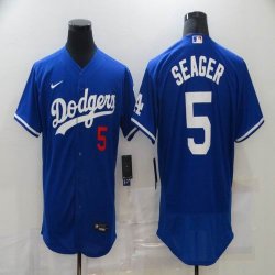 Nike Los Angeles Dodgers #5 Corey Seager blue Flexbase Authentic Collection Jersey