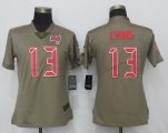 Women New Nike Tampa Bay Buccaneers 13 Evans Olive Salute To Service Elite Jersey