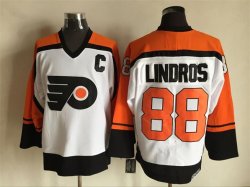 Philadelphia Flyers #88 Eric Lindros white orange CCM Throwback Hockey Jersey C patch