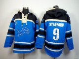 Detroit Lions matthew stafford #9 blue nfl Hooded Sweatshirt