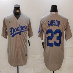 Nike Los Angeles Dodgers #23 Kirk Gibson gray majestic baseball jerseys 04