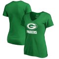 Green Bay Packers Pro Line by Fanatics Branded Women's St. Patrick's Day White Logo T-Shirt - Kelly Green