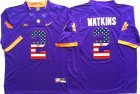 Clemson Tigers Purple #2 WATKINS purple usa flag college football jersey