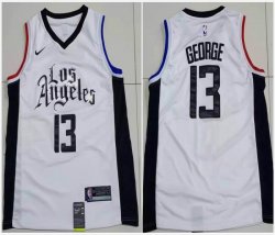 Los Angeles Clippers #13 Paul George white nike NBA jerseys city version-HL