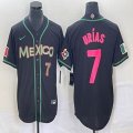 2023 World Cup Mexico #7 Julio Urias black majestic baseball jerseys 160