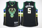 milwaukee bucks #5 Carter Williams black embroidery basketball jerseys