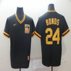 Nike Pittsburgh Pirates #24 Barry Bonds black throwback MLB Jerseys-BD