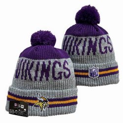 2024 Minnesota Vikings gray purple NFL Sports Cuffed Knit Hats 01