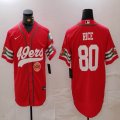 Nike San Francisco 49ers #80 Jerry Rice red baseball jerseys Joint name-BD 02