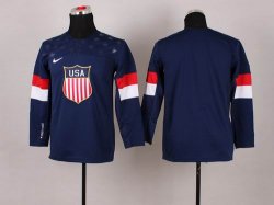 2014 Youth NHL United States team blue blank hockey jerseys