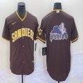 Nike San Diego Padres blank brown majestic baseball jerseys big logo 02