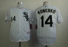 Chicago White Sox #14 Konerko white black stripes baseball jersey