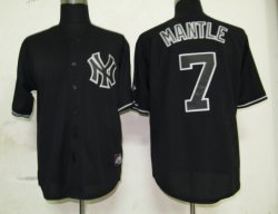 New York Yankees #7 Mickey Mantle Black NFL Jerseys-ZH