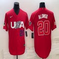 2023 World Cup #20 Pete Alonso red USA majestic baseball jerseys 04