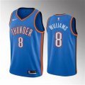 Oklahoma City Thunder #8 Jalen Williams blue nba jerseys Hot press font