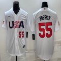 2023 world cup #55 Ryan pressly white usa majestic baseball jerseys 04